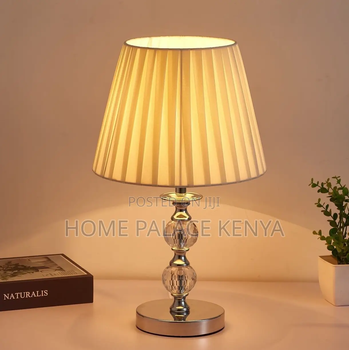 Bedside Lamp: White Linen Pleated Decorative Lampshade
