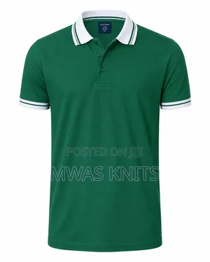 Kenya Green Collar White Polo T Shirt Fashion Cotton