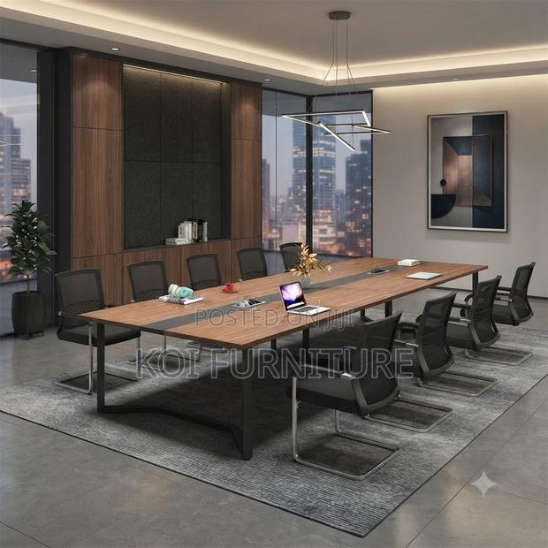 Boardroom Table; 2.4 Meter Brown Boardroom Excellent Table - thumbnail 5