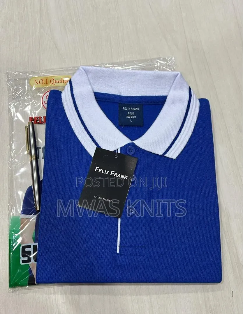 Royal Blue Collar White Polo