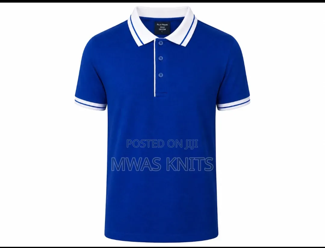 Royal Blue Collar White Polo