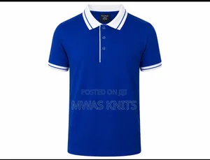Royal Blue Collar White Polo
