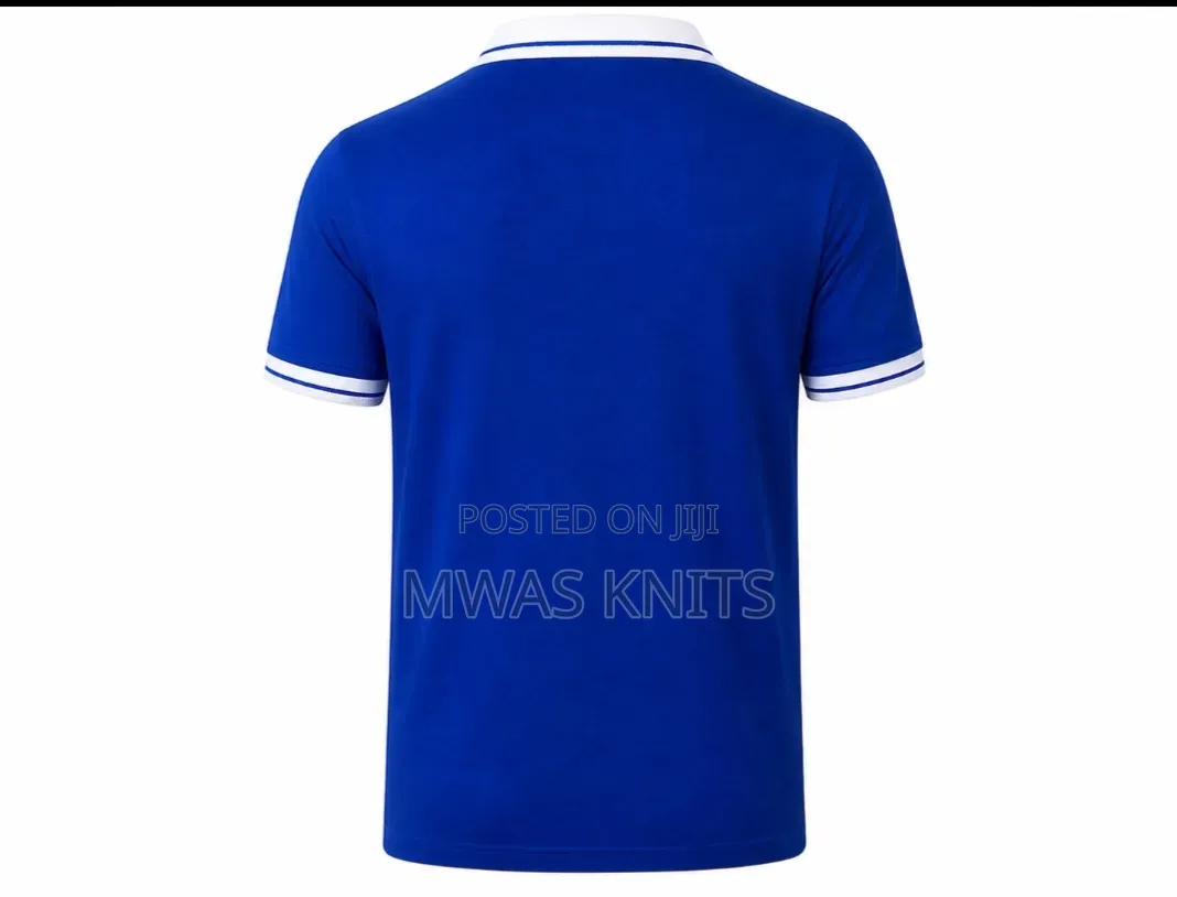 Royal Blue Collar White Polo