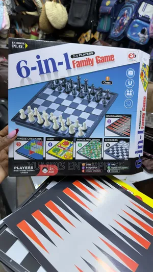 6 in 1 Board Games Chess,Checkers,Backgammon,Ludo,Snake Ladder