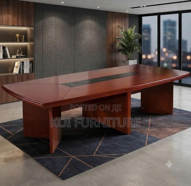 Boardroom Table; 2.4 Meters Mahogany Executive Spacious Ideal Table - thumbnail 2