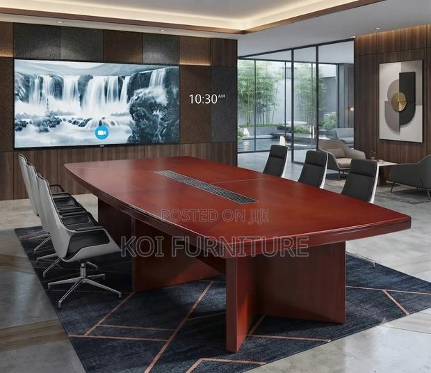 Boardroom Table; 2.4 Meters Mahogany Executive Spacious Ideal Table - thumbnail 3