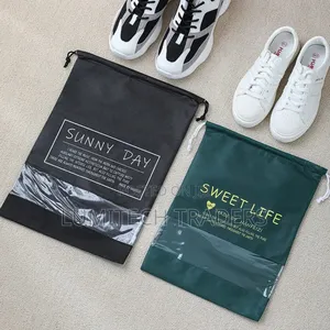 Travel Shoe Storage Bag Non Woven, Drawstring for Shoes Clothes