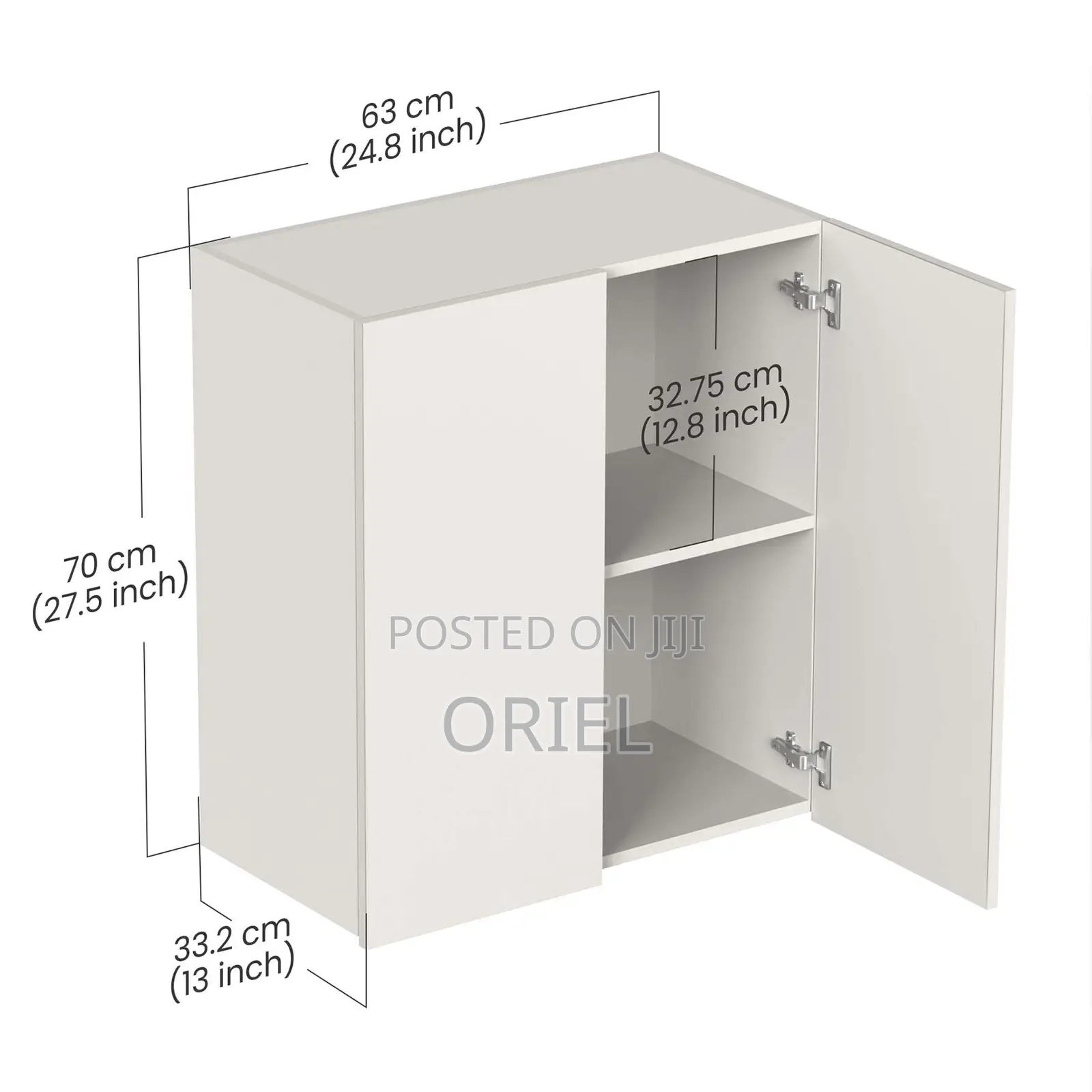 Office Credenza : 2-Door White Wooden Credenza