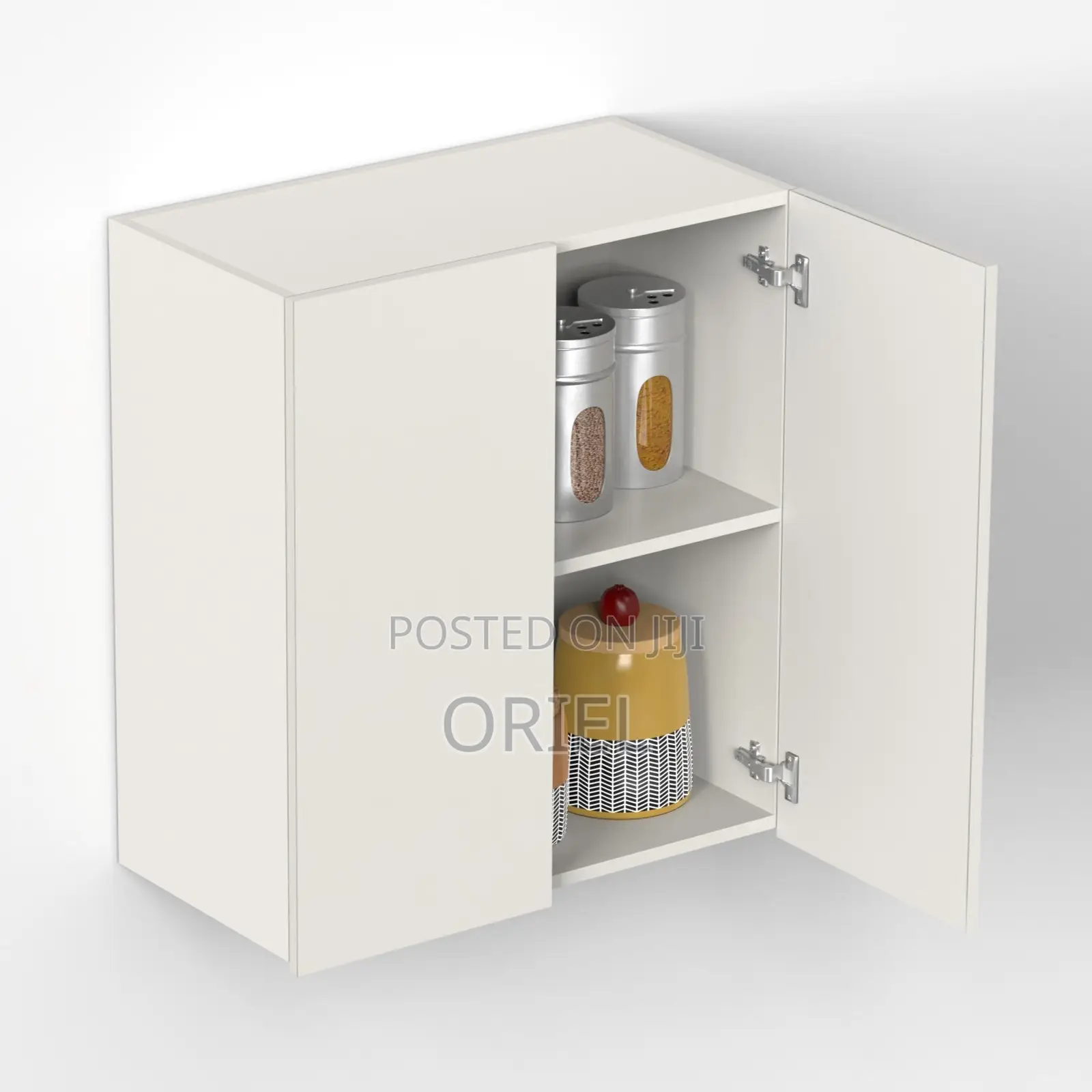 Office Credenza : 2-Door White Wooden Credenza