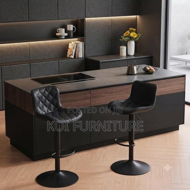 Barstools; Adjustable Kitchen Counter Home Leather Barstools - thumbnail 4
