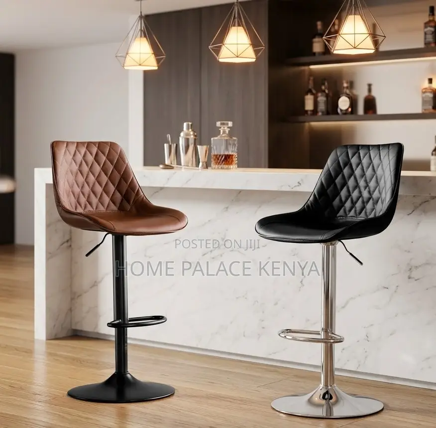 Bar Stool: Diamond Quilted Back Kitchen Chair With Gas Lift