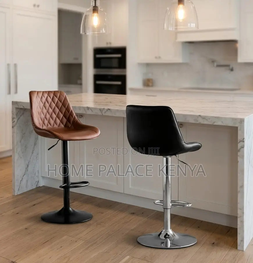 Bar Stool: Diamond Quilted Back Kitchen Chair With Gas Lift