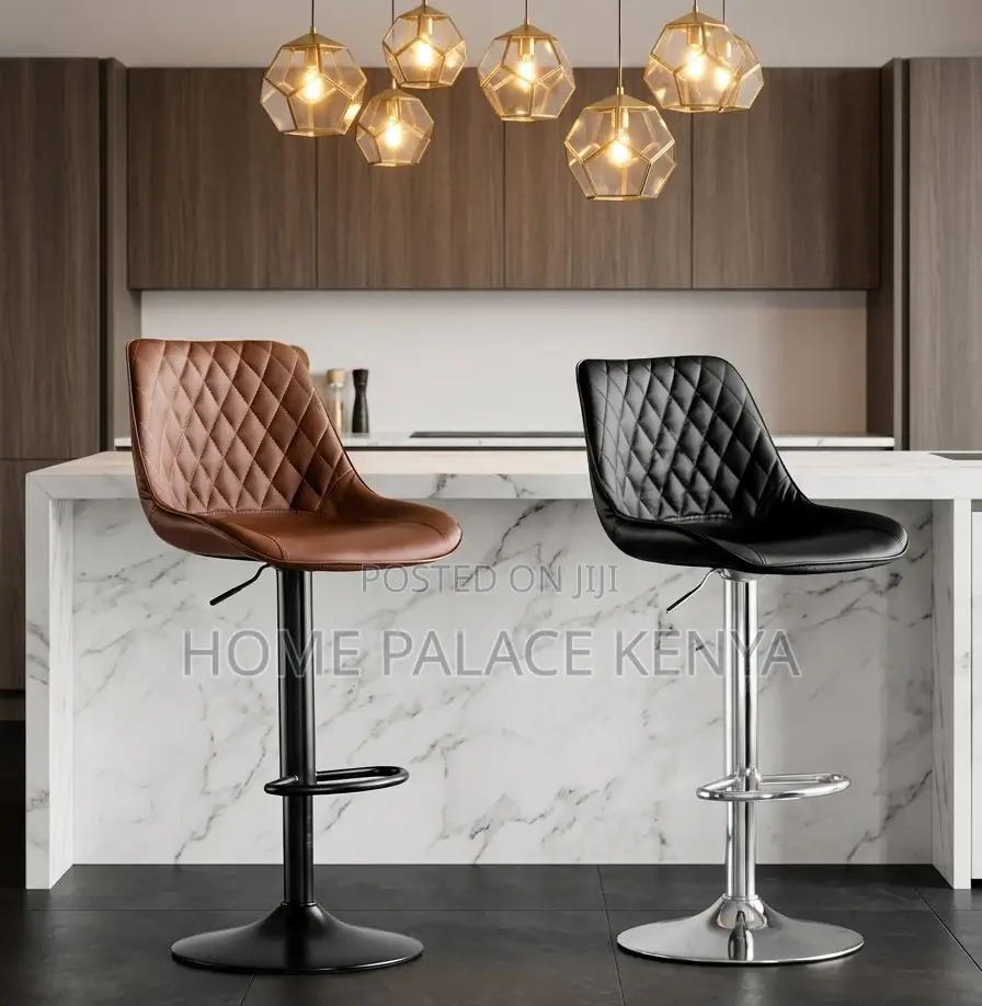 Bar Stool: Diamond Quilted Back Kitchen Chair With Gas Lift