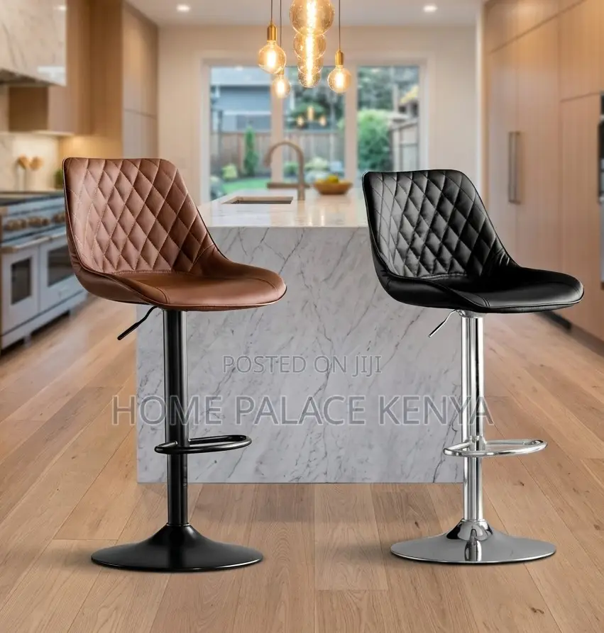Bar Stool: Diamond Quilted Back Kitchen Chair With Gas Lift