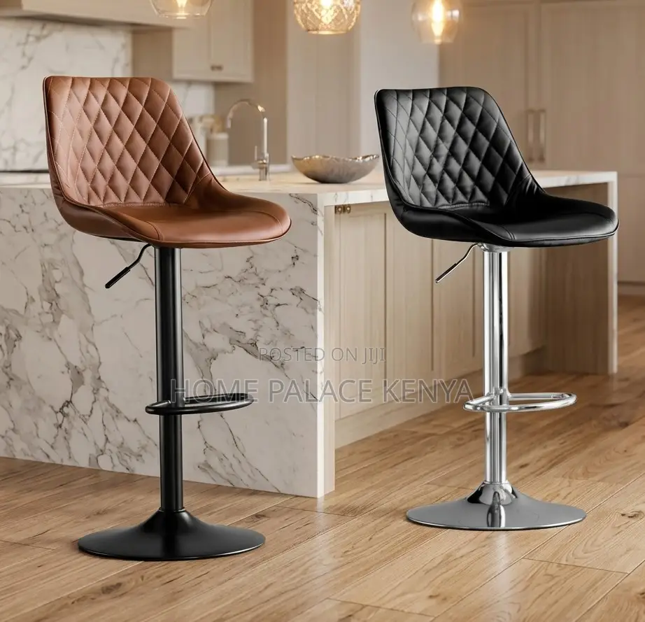 Bar Stool: Diamond Quilted Back Kitchen Chair With Gas Lift