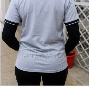 Grey Body Collar Black Poloshirts