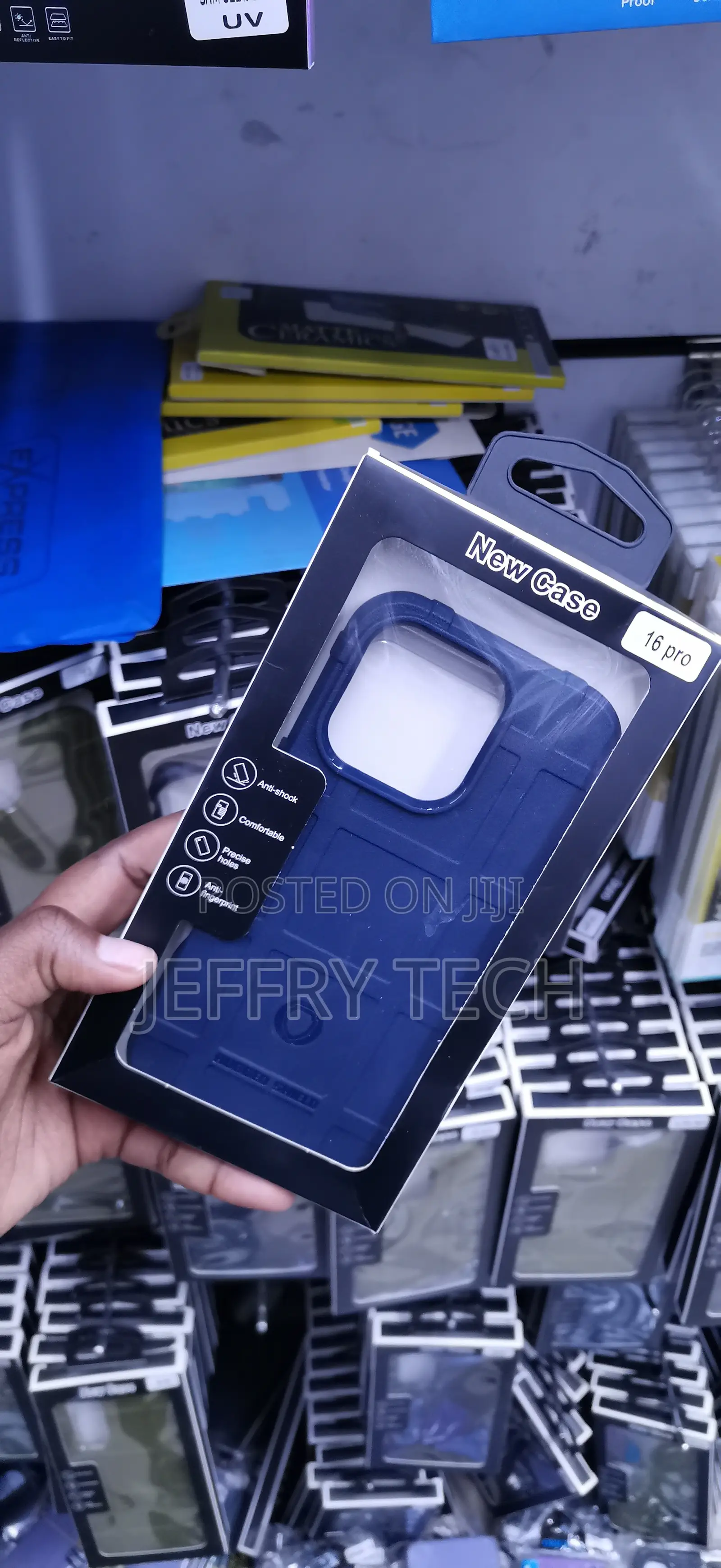 iPhone 16 Pro a Navy Blue Generic Rugged Shield Case