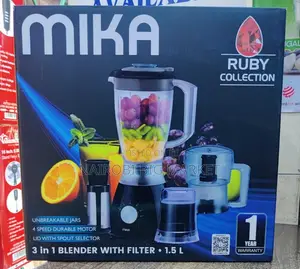 Mika Blender, 1.5l, 4 in 1, With Grinder, Chopper Ss Filter