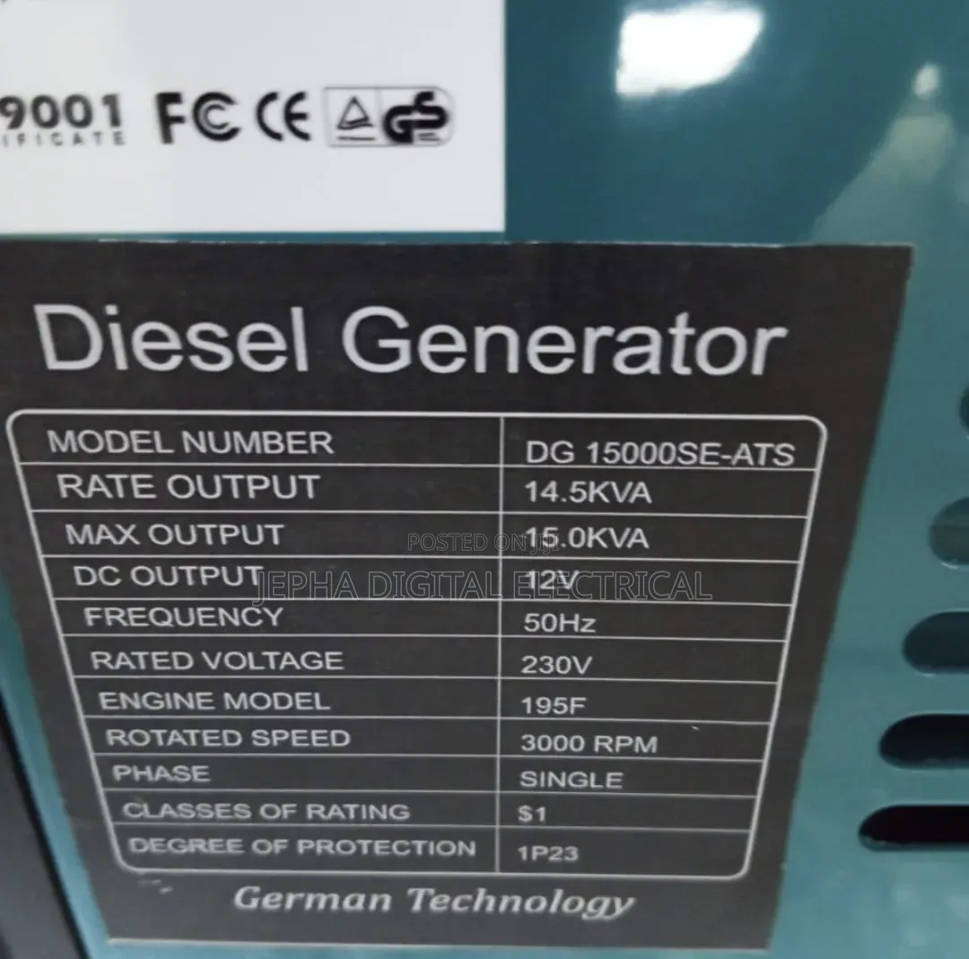 Premier 15kva Generator Machine/15kva Premier With Ats