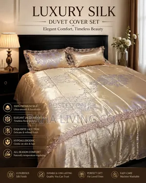 Silk Lace Duvet Cover Set | 4 PCS | Size 6x7