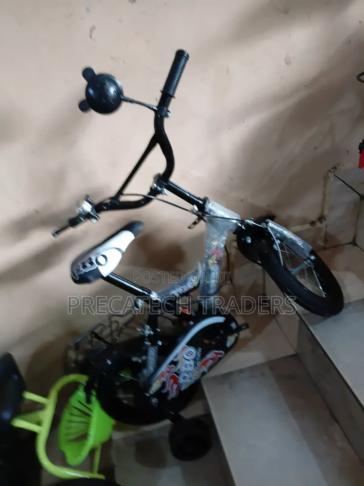 Kids Bicycle With Training Wheels – Black