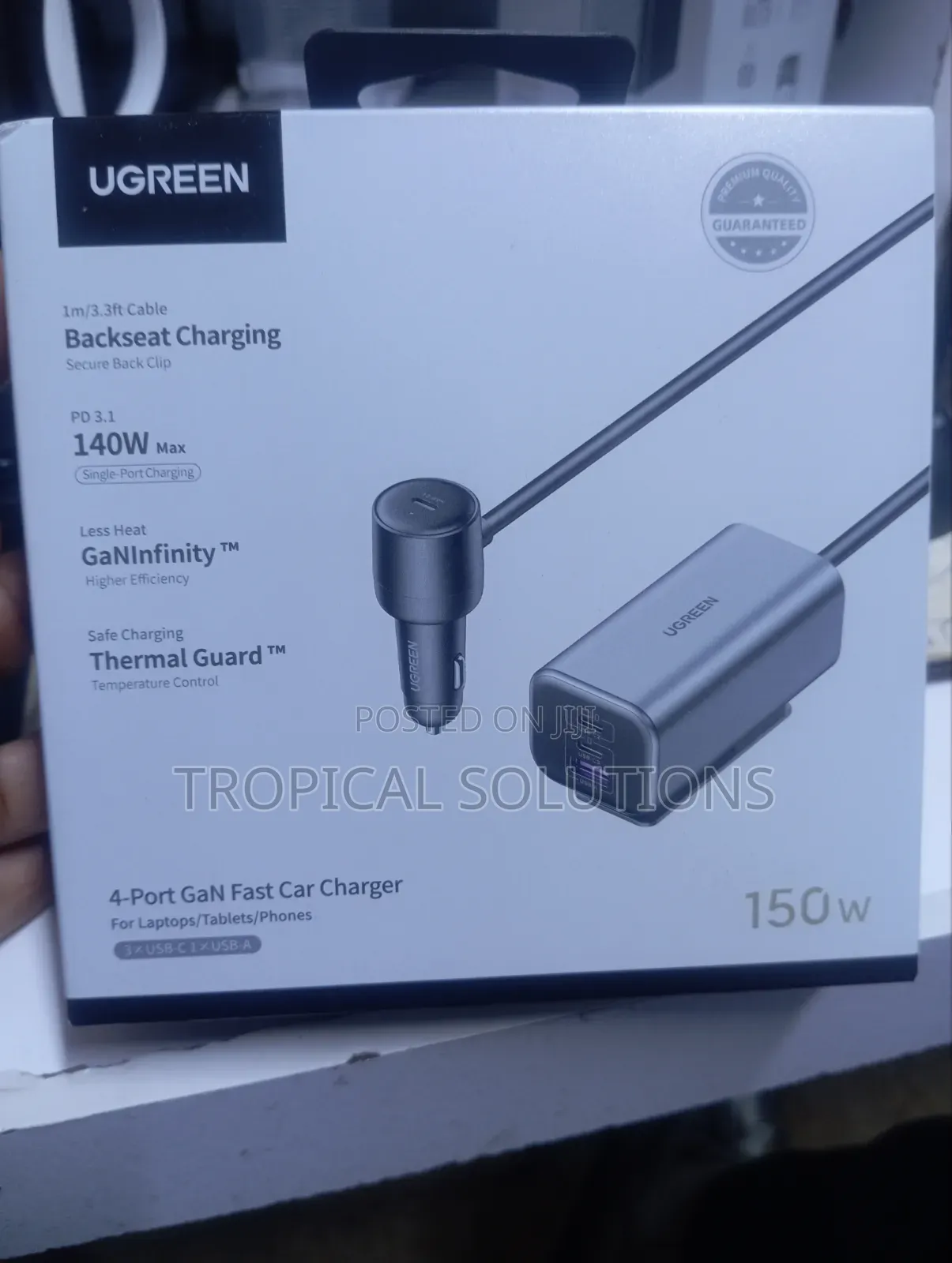Ugreen 150w 4 Port Gan Fast Car Charger Ec706 150w