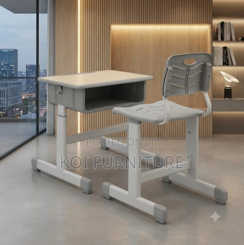 School Furniture; Adjustable Campus Desk Chair Set