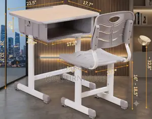 School Furniture; Adjustable Campus Desk Chair Set