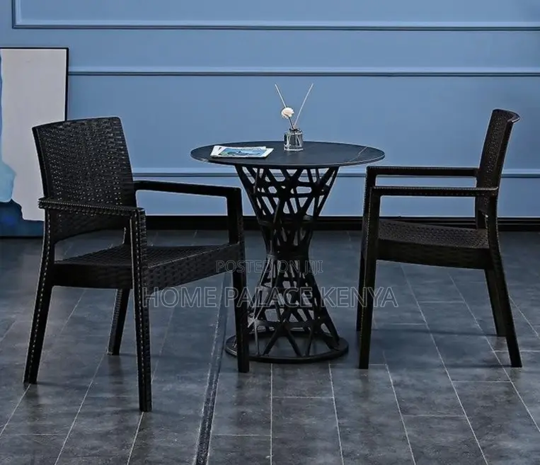 Dining Table: Black Glass Table With Geometric Pedestal Base