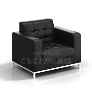 5-Seater Black Waiting Sofa Set