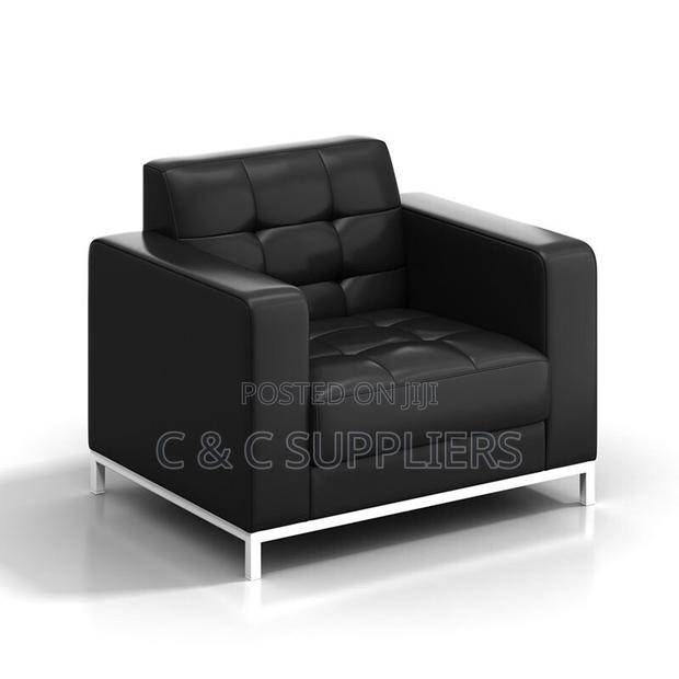 5-Seater Black Waiting Sofa Set - thumbnail 2