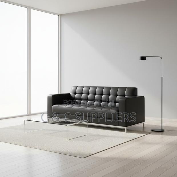 5-Seater Black Waiting Sofa Set - thumbnail 5