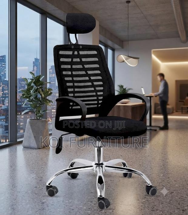 Office Chairs; Headrest Ergonomic Adjustable Office Mesh Seat - thumbnail 3