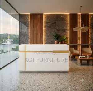 Reception Desk; 1.6 Meter White Imported Reception Counter Top Desk