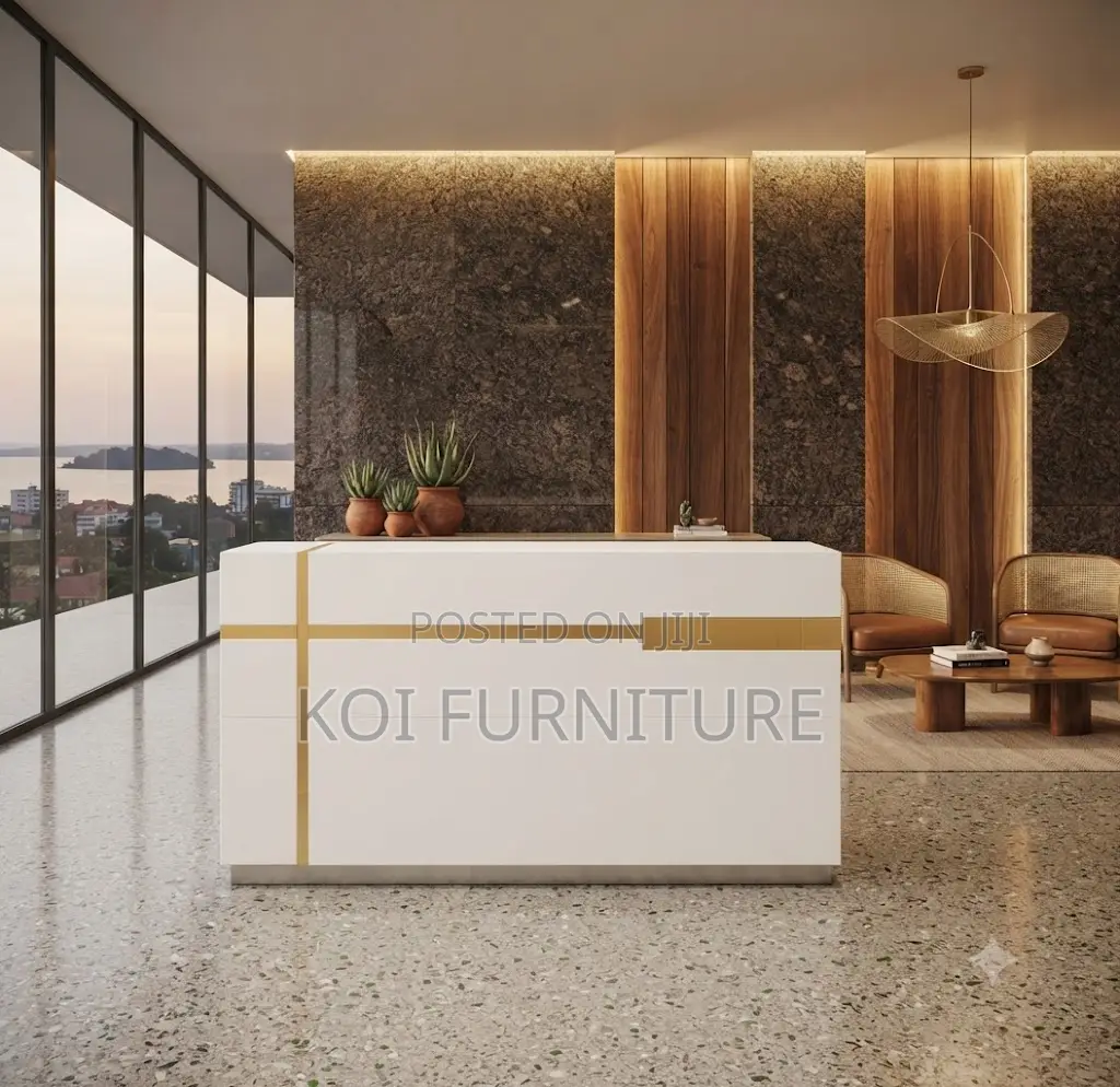 Reception Desk; 1.6 Meter White Imported Reception Counter Top Desk