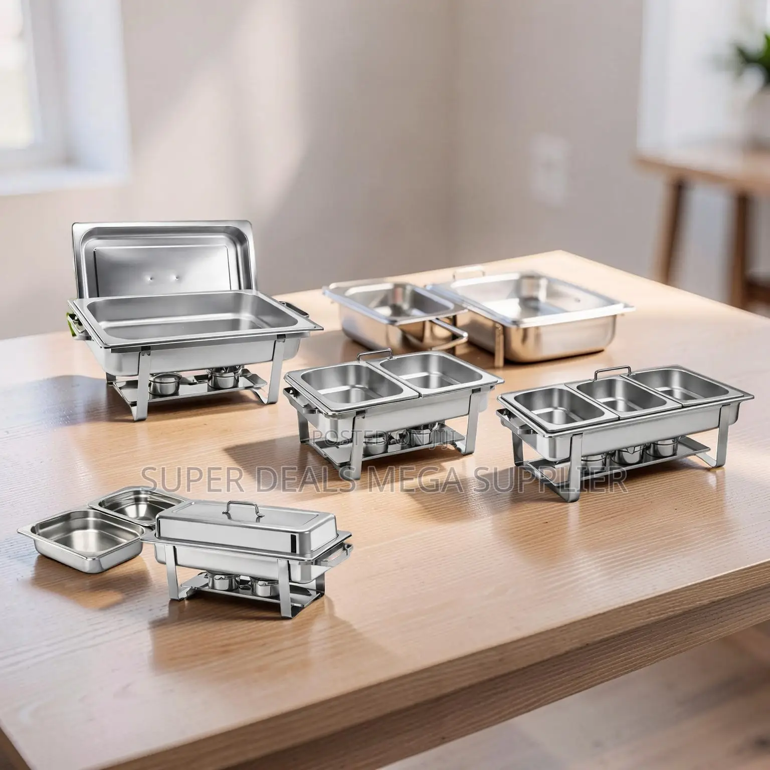 Premium Stainless Steel Compartment Chafing Dish Food Warmer