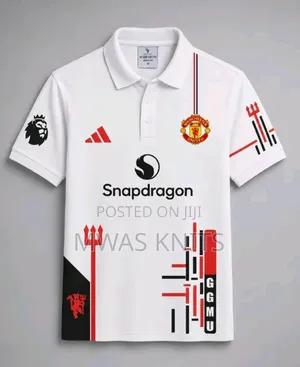Manchester United Premier League White Polo Jersey Unisex Shirt