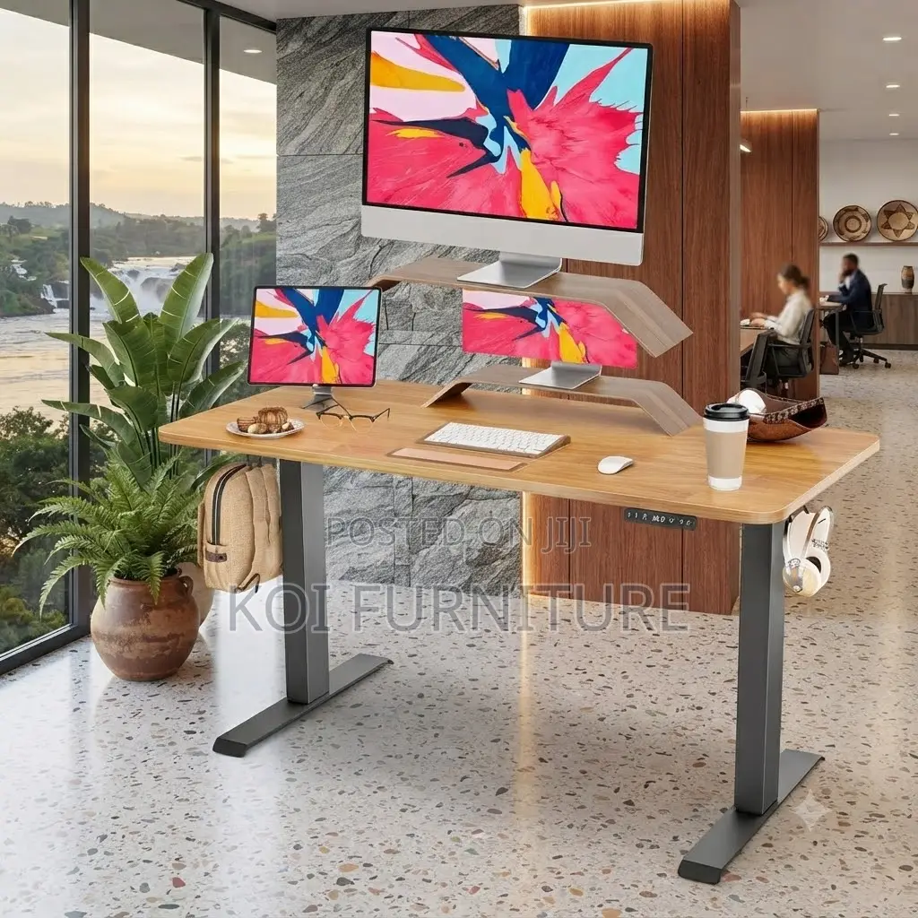 Office Desk; 1.6 Meter Electric Adjustable Stand Ergonomic Office Desk