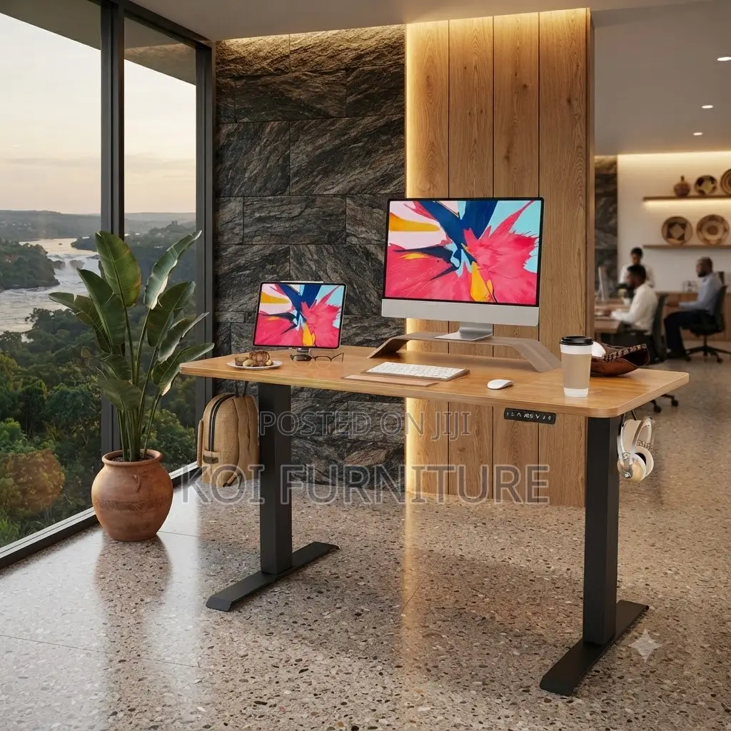Office Desk; 1.6 Meter Electric Adjustable Stand Ergonomic Office Desk