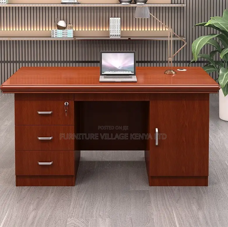 Mahogany Office Desk With Lockable Drawers