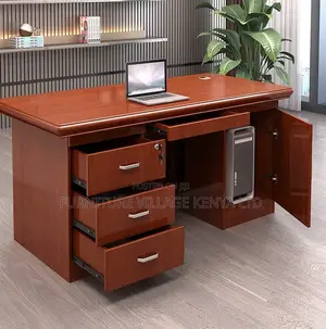 Mahogany Office Desk With Lockable Drawers