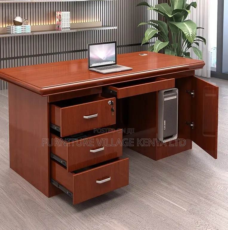 Mahogany Office Desk With Lockable Drawers
