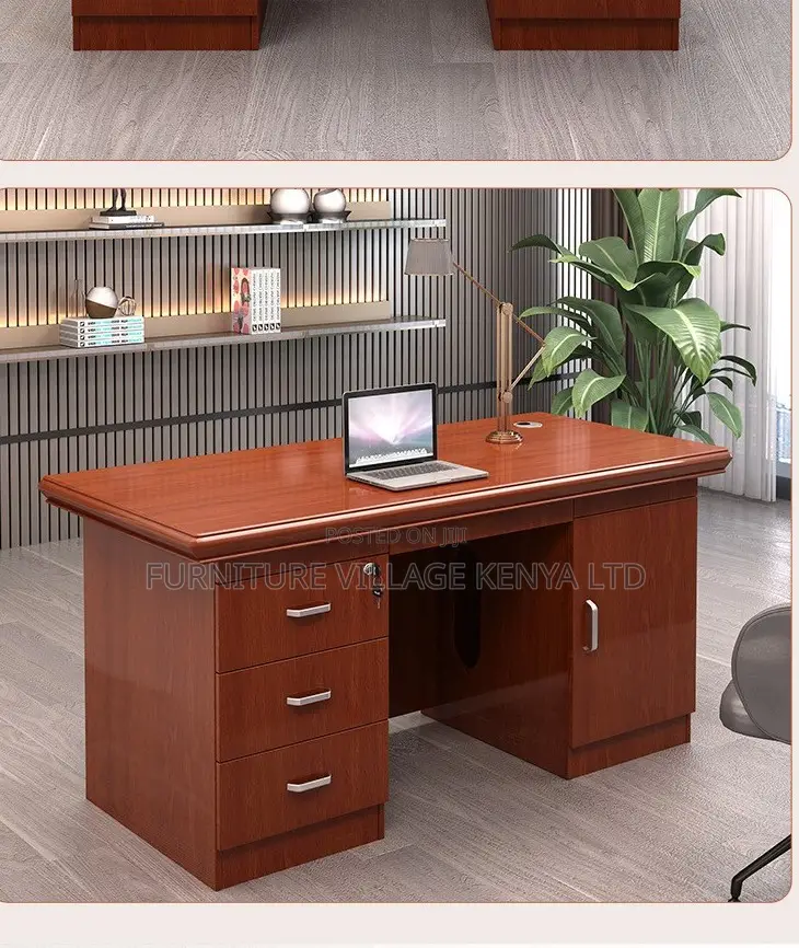 Mahogany Office Desk With Lockable Drawers