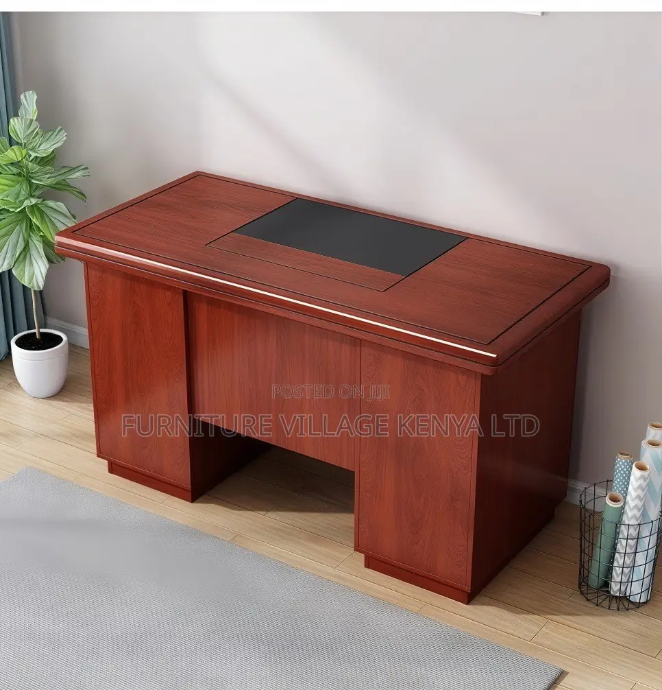Mahogany Office Desk With Lockable Drawers