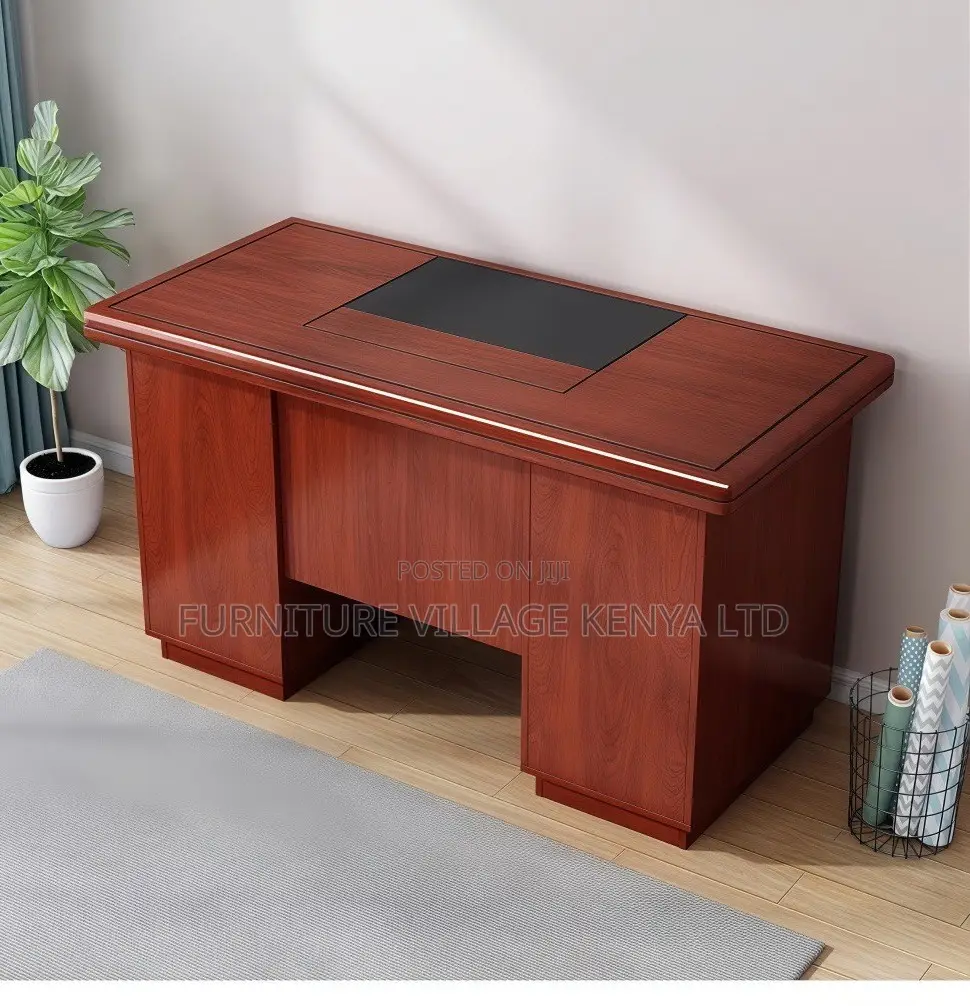 Mahogany Office Desk With Lockable Drawers