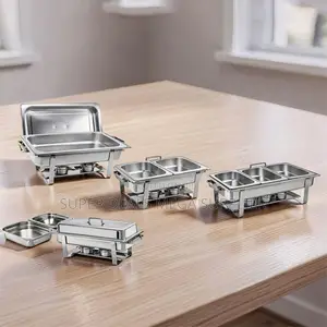 Hygienic Stainless Steel Compartment Chafing Dish Food Warmer