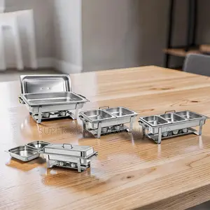 Hygienic Stainless Steel Compartment Chafing Dish Food Warmer
