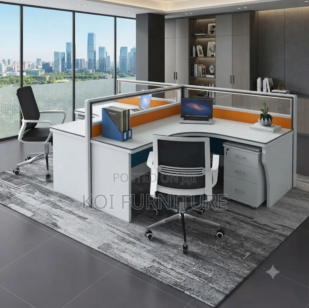 Office Workstation; 2 Users Combination Modular Modern Workstation
