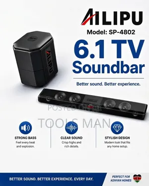 Ailipu Sp-4802 6.1 Tv Soundbar System With Deep Bass Subwoofer.