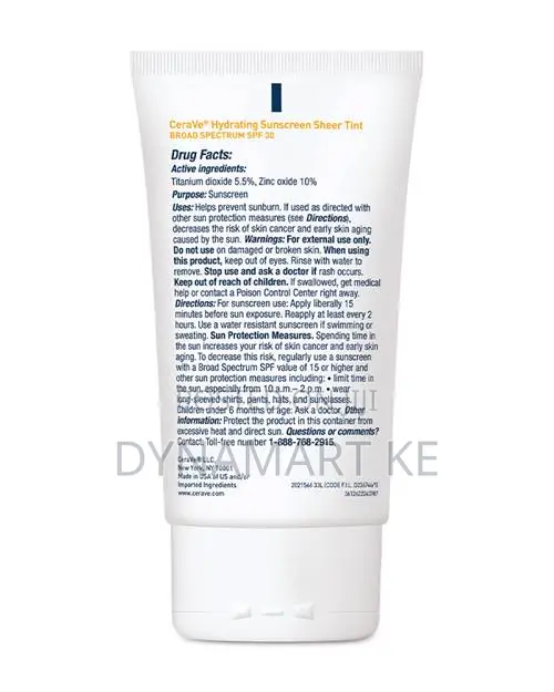 Cerave Hydrating Mineral Sunscreen SPF 30 Face Sheer Tint